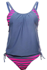 Perfect Me Striped Blouson Tankini Set