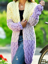 Women Gradient Twist Knit Cardigan Jacket