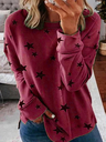 Fall Star Print Patchwork Fashion Long Sleeve Tops