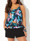 BARBADOS SIDE TIE BLOUSON TANKINI WITH CARGO SHORT