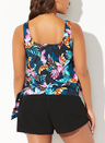 Barbados Side Tie Blouson Tankini With Cargo Short