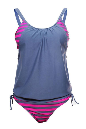 Perfect Me Striped Blouson Tankini Set