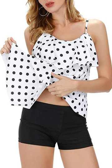 Multi-layer Dot Print Tankini Set