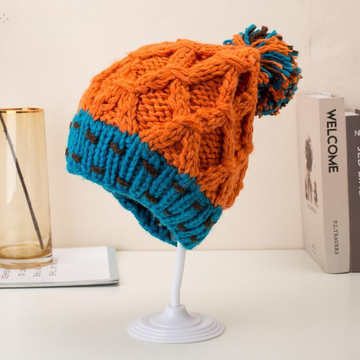 Cute Patchwork Thermal Woolen Hat Knitted Hat