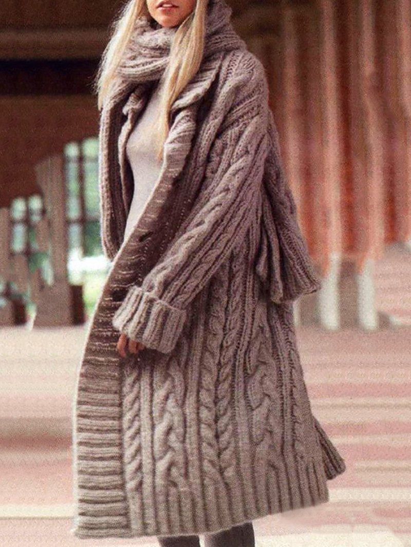 Cardigan chunky oversized style Long Coat