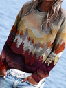 Women's Mountain Tree Print Sweatshirt