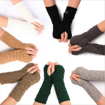 Knitted Warm Half-finger Computer Gloves