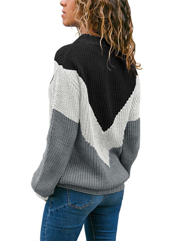 Long Sleeve Patchwork Sweaters