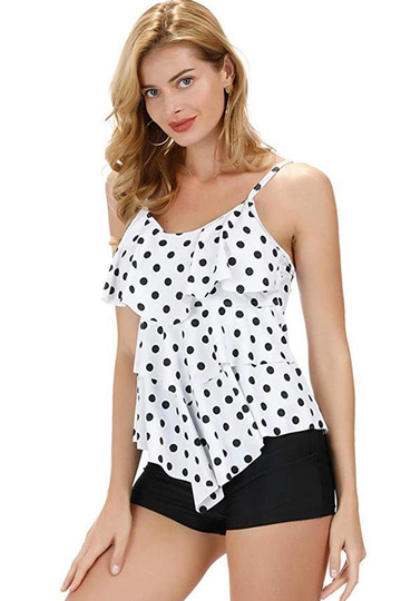 Multi-layer Dot Print Tankini Set