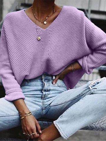 Women's Fall/Winter Loose V-neck Top Sweater