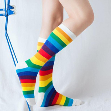 Rainbow Thigh Socks