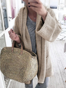 Autumn/Winter Solid Color Casual Mid-length Knitted Jacket Coat