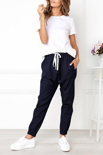 Ladies Casual Drawstring Sports Pants