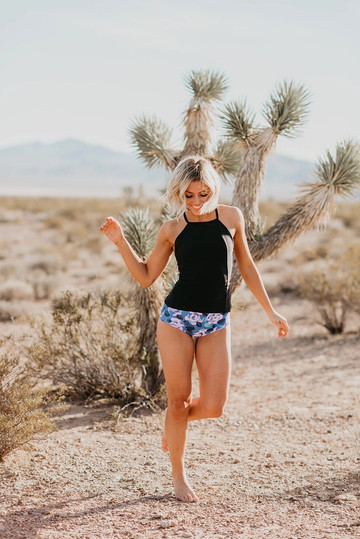 The Laced Up Tankini In Black