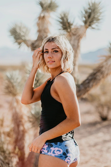 The Laced Up Tankini In Black