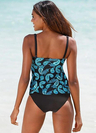 BLACK PRINT PAISLEY TANKINI SET