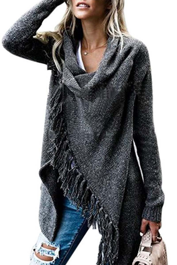 Street Style Casual Solid Autumn & Winter Shawl Coat