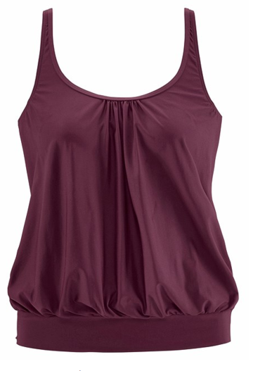 WINE OVERSIZED TANKINI SET