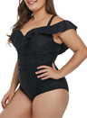 Ruched Ruffle One Piece Swimsuit