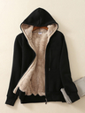 Long Sleeve Zipper Casual Hooded Women Warm Coat