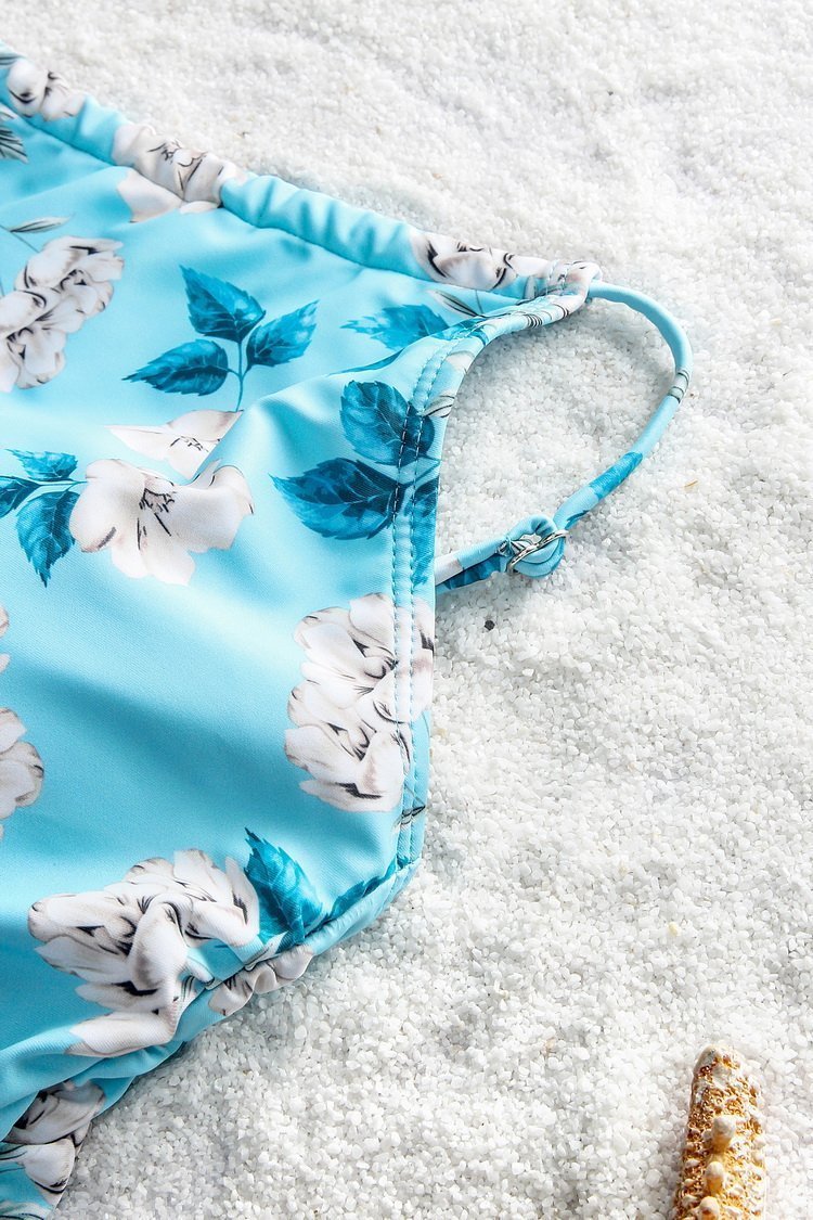 Blue Dream Flower Print Tankini Set