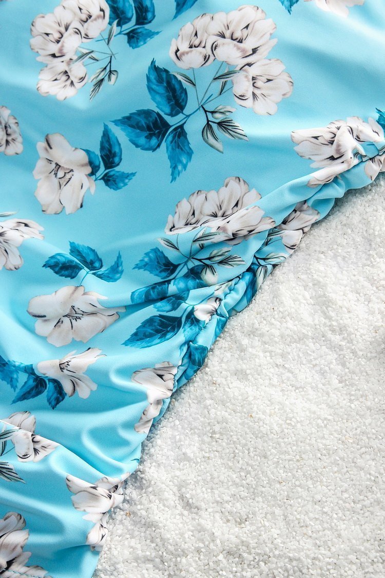 Blue Dream Flower Print Tankini Set