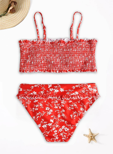 Permanent Pleating High Waisted Bikini Set