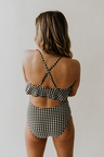 PLAID RUFFLE ONE-PIECE SWIMSUIT