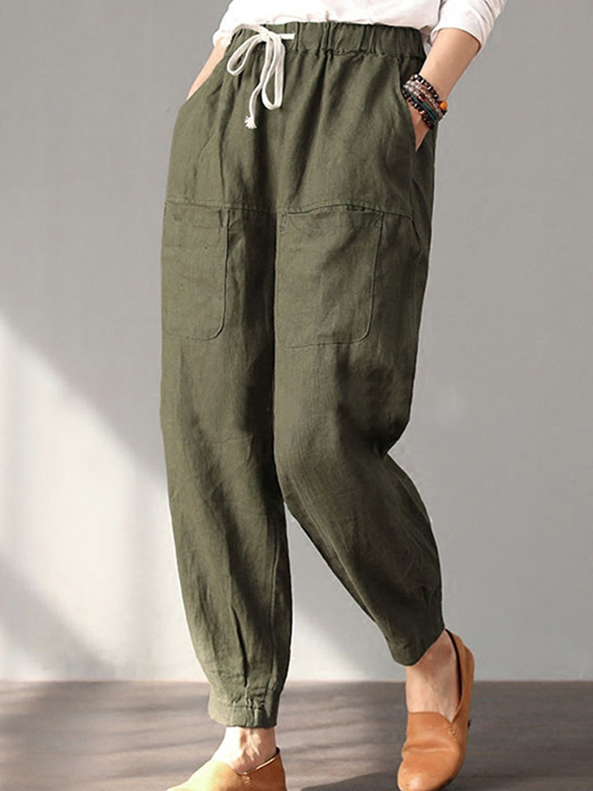 plus size linen pants