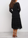 Polka Dot Prient Ruffled Midi Dress