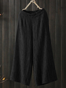 Wide Leg Solid Color Loose Elastic Waist Casual Pants