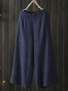 Wide Leg Solid Color Loose Elastic Waist Casual Pants