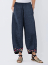 Irregular Floral Print Patchwork Pants For Women