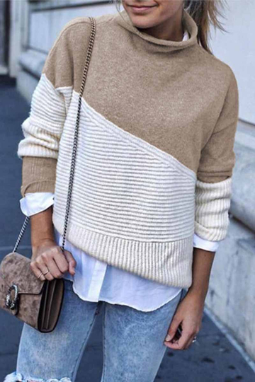 Loose Round Contrast Sweater