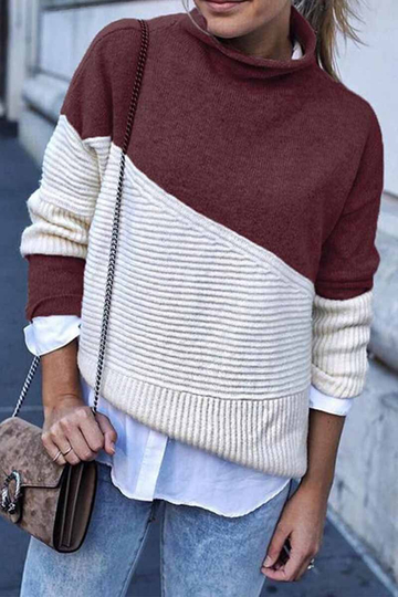 Loose Round Contrast Sweater