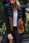 Patchwork Contrast Color Down Jacket