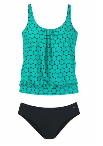 TURQUOISE OVERSIZED PRINT TANKINI SET