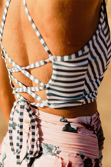 DARLING STRIPE SWITCHBACK SWIM BIKINI