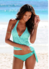 Mint  Halter Wrap Tankini Set