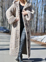 Solid Medium-length Jumper Cardigan