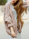 Loose Twist Ladies Mid-length Sweater Coat