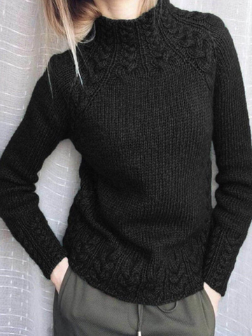 Solid Twist Knit Sweater