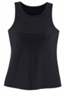 BASIC PURE COLOR TANKINI TOP WITH BLACK BOTTOM