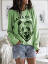 2020 Women New Letter Print Round Neck Long Sleeve Loose Casual Top