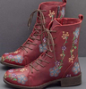 Embroidered Side Zip Women's Martin Boots