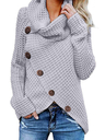 Irregular Buttoned Long-sleeved Top