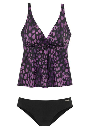 Stirrup With Animal Print Tankini  Set