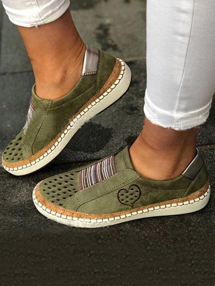 Women Breathable Hollow Slip On Walking Casual Flat Loafers