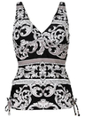 Black & White Baroque Printed Tankini Set