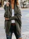 Batwing Sleeves Solid Woollen Sweater Cardigan